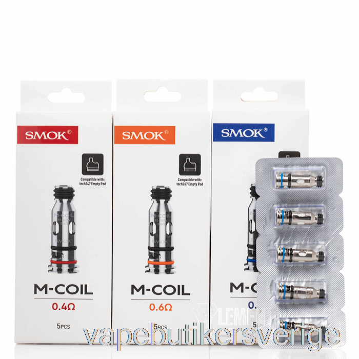 Vape Sverige Smok M Ersättningsspolar 0,8ohm M-spolar